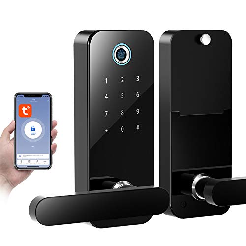 SmartCoolous Tuya Smart Lock – Cerradura de puerta de huella digital 4 en 1  Desbloquear pantalla táctil Bluetooth APP sin llave cerradura de puerta  para casa oficina hotel apartamento compatible con Alexa – Domotica GM