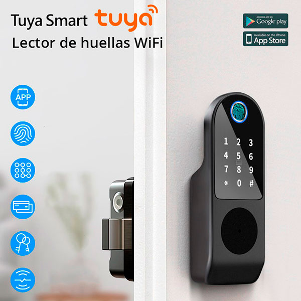 Cerradura Electrónica Tuya con Huella Inteligente WiFi Multifunción 5en1